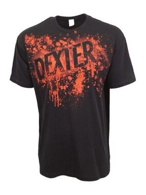 Dexter Black Tee with Red Splatter - Size Medium